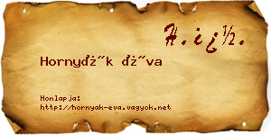 Hornyák Éva névjegykártya